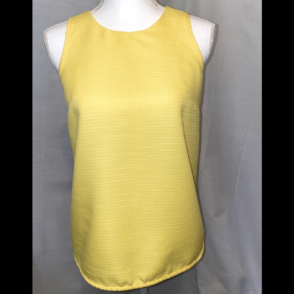 J. Crew Yellow Sleeveless Split Back Top